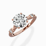Angled Bypass Pave Solitaire Ring Engagement Ring