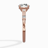 Angled Bypass Pave Solitaire Ring Engagement Ring