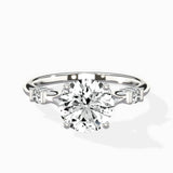 Angled Bypass Pave Solitaire Ring Engagement Ring