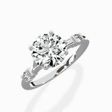 Angled Bypass Pave Solitaire Ring Engagement Ring