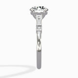 Angled Bypass Pave Solitaire Ring Engagement Ring