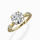 Angled Bypass Pave Solitaire Ring Engagement Ring