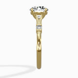 Angled Bypass Pave Solitaire Ring Engagement Ring