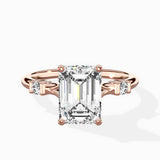 Angled Bypass Pave Solitaire Ring Engagement Ring