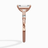 Angled Bypass Pave Solitaire Ring Engagement Ring