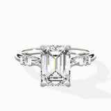 Angled Bypass Pave Solitaire Ring Engagement Ring
