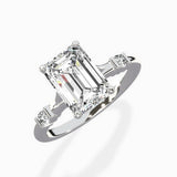 Angled Bypass Pave Solitaire Ring Engagement Ring