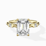 Angled Bypass Pave Solitaire Ring Engagement Ring