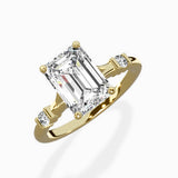 Angled Bypass Pave Solitaire Ring Engagement Ring