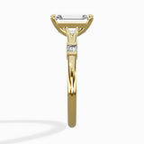 Angled Bypass Pave Solitaire Ring Engagement Ring