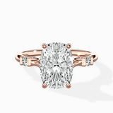 Angled Bypass Pave Solitaire Ring Engagement Ring