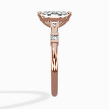 Angled Bypass Pave Solitaire Ring Engagement Ring