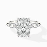 Angled Bypass Pave Solitaire Ring Engagement Ring