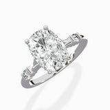 Angled Bypass Pave Solitaire Ring Engagement Ring