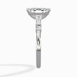 Angled Bypass Pave Solitaire Ring Engagement Ring