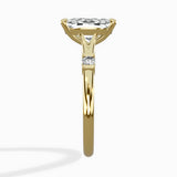 Angled Bypass Pave Solitaire Ring Engagement Ring
