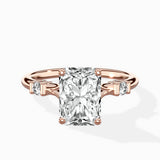 Angled Bypass Pave Solitaire Ring Engagement Ring