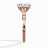 Angled Bypass Pave Solitaire Ring Engagement Ring