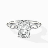 Angled Bypass Pave Solitaire Ring Engagement Ring