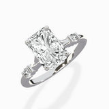 Angled Bypass Pave Solitaire Ring Engagement Ring