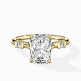 Angled Bypass Pave Solitaire Ring Engagement Ring