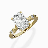Angled Bypass Pave Solitaire Ring Engagement Ring