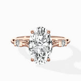 Angled Bypass Pave Solitaire Ring Engagement Ring