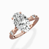 Angled Bypass Pave Solitaire Ring Engagement Ring