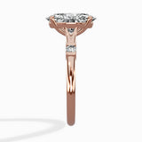 Angled Bypass Pave Solitaire Ring Engagement Ring