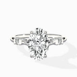 Angled Bypass Pave Solitaire Ring Engagement Ring