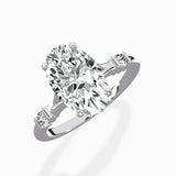 Angled Bypass Pave Solitaire Ring Engagement Ring