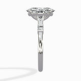 Angled Bypass Pave Solitaire Ring Engagement Ring