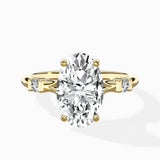 Angled Bypass Pave Solitaire Ring Engagement Ring