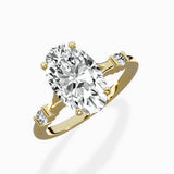 Angled Bypass Pave Solitaire Ring Engagement Ring