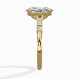 Angled Bypass Pave Solitaire Ring Engagement Ring