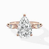 Angled Bypass Pave Solitaire Ring Engagement Ring