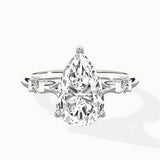 Angled Bypass Pave Solitaire Ring Engagement Ring