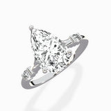 Angled Bypass Pave Solitaire Ring Engagement Ring