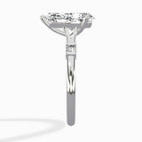 Angled Bypass Pave Solitaire Ring Engagement Ring