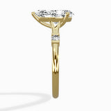 Angled Bypass Pave Solitaire Ring Engagement Ring