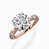 Angled Bypass Pave Solitaire Ring Engagement Ring