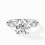 Angled Bypass Pave Solitaire Ring Engagement Ring