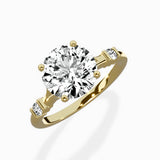 Angled Bypass Pave Solitaire Ring Engagement Ring