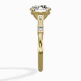 Angled Bypass Pave Solitaire Ring Engagement Ring