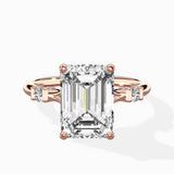 Angled Bypass Pave Solitaire Ring Engagement Ring