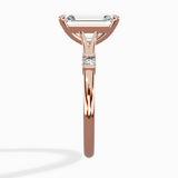 Angled Bypass Pave Solitaire Ring Engagement Ring