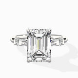 Angled Bypass Pave Solitaire Ring Engagement Ring
