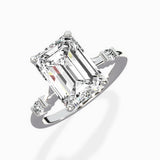 Angled Bypass Pave Solitaire Ring Engagement Ring