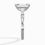 Angled Bypass Pave Solitaire Ring Engagement Ring