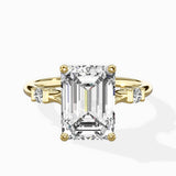 Angled Bypass Pave Solitaire Ring Engagement Ring